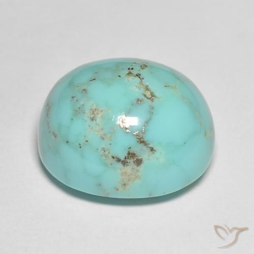 Turchese naturale turchese da 18,73 ct, taglio ovale, opaco