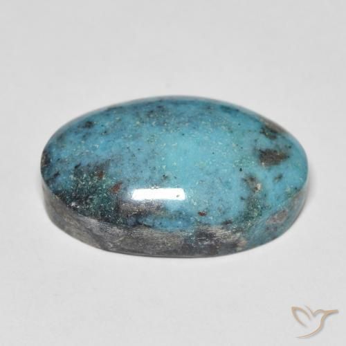 Turchese Blu verdastro naturale da 13.55 ct, Ovale, Opaco