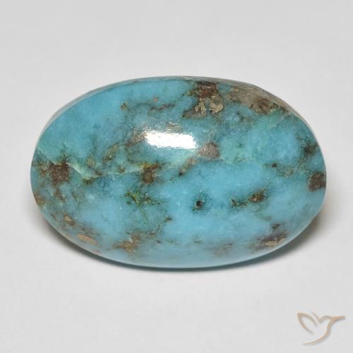 21.29ct Naturale Teal-blu Turchese, Ovale, Opaco