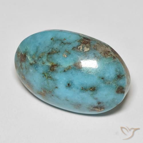 Turchese Teal-blu naturale da 21.29 ct, Ovale, Opaco