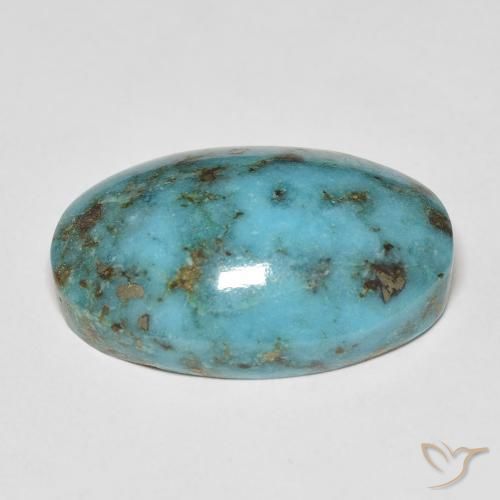Turchese Teal-blu naturale da 21.29 ct, Ovale, Opaco