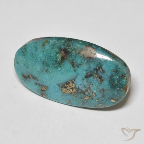Turchese Verde bluastro naturale da 21.59 ct, Ovale, Opaco
