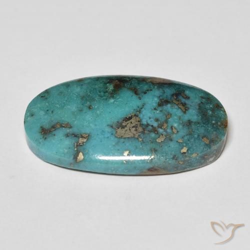 Turchese Verde bluastro naturale da 21.59 ct, Ovale, Opaco