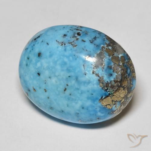 Turchese naturale turchese da 24,31 ct, taglio ovale, opaco