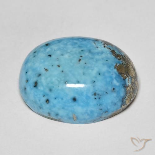 Turchese naturale turchese da 24,31 ct, taglio ovale, opaco