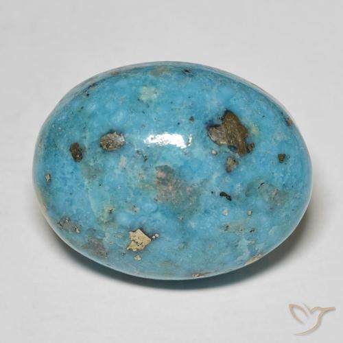 Turchese Blu verdastro scuro naturale da 19.84 ct, Ovale, Opaco