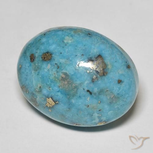 Turchese Blu verdastro scuro naturale da 19.84 ct, Ovale, Opaco