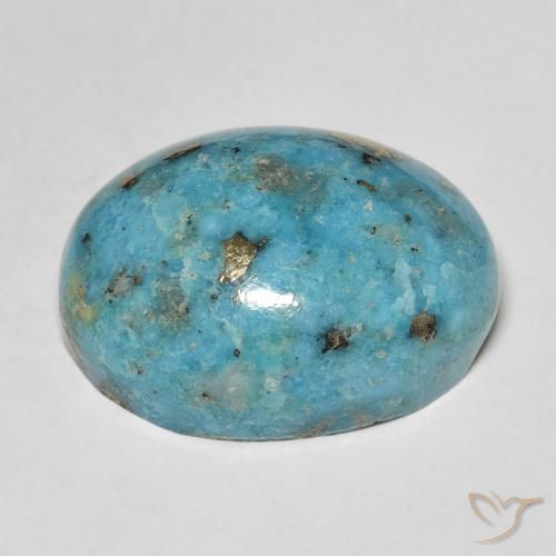 Turchese Blu verdastro scuro naturale da 19.84 ct, Ovale, Opaco