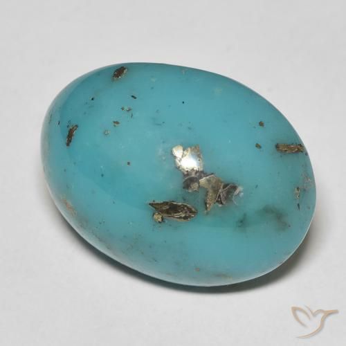 Turchese Blu verdastro naturale da 16.01 ct, Taglio ovale, Opaco