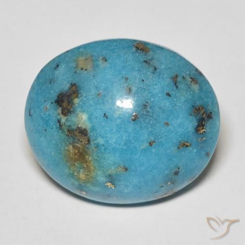 19.71ct Naturale Teal-blu Turchese, Ovale, Opaco