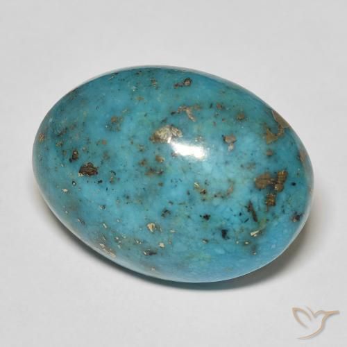 Turchese Blu verdastro medio naturale da 25.93 ct, Ovale, Opaco