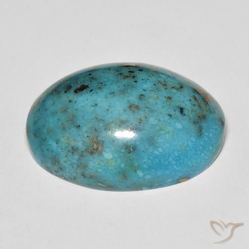 Turchese Blu verdastro medio naturale da 25.93 ct, Ovale, Opaco