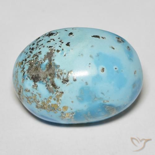 Turchese naturale turchese da 16,15 ct, taglio ovale, opaco