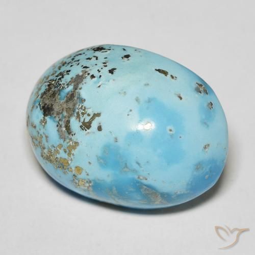 Turchese naturale turchese da 16,15 ct, taglio ovale, opaco