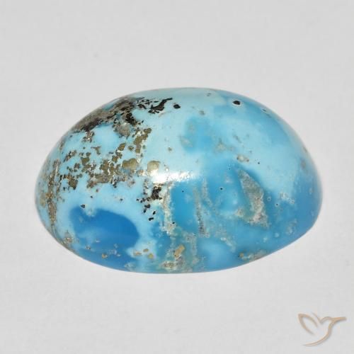 Turchese naturale turchese da 16,15 ct, taglio ovale, opaco