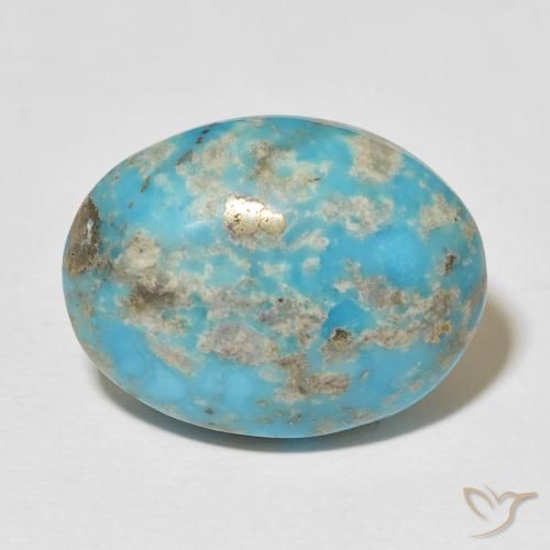 23.17ct Naturale Blu verdastro medio Turchese, Ovale, Opaco