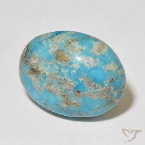 Turchese Blu verdastro medio naturale da 23.17 ct, Ovale, Opaco