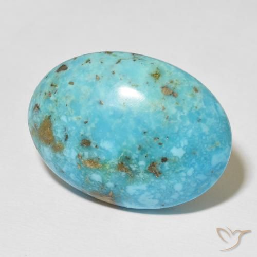 Turchese Blu verdastro medio naturale da 37.69 ct, Ovale, Opaco