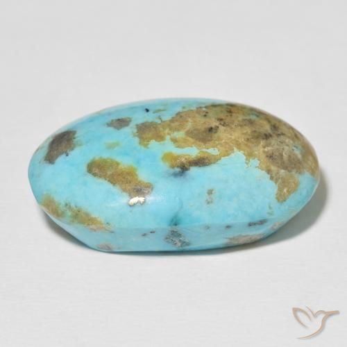 Turchese naturale turchese da 33,51 ct, taglio ovale, opaco