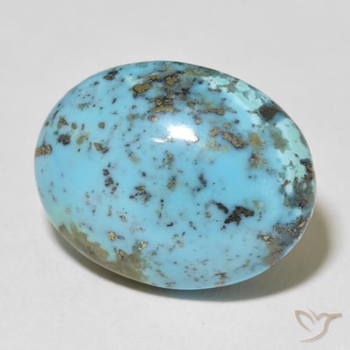 Turchese Verde bluastro chiaro naturale da 25.73 ct, Ovale, Opaco