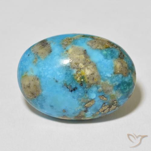 Turchese naturale turchese da 20,10 ct, taglio ovale, opaco
