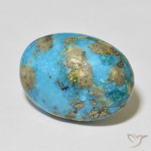 Turchese naturale turchese da 20,10 ct, taglio ovale, opaco