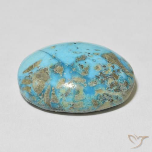Turchese Blu verdastro naturale da 33.03 ct, Ovale, Opaco