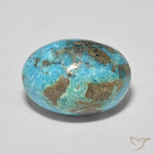27.47ct Naturale Blu verdastro medio Turchese, Ovale, Opaco
