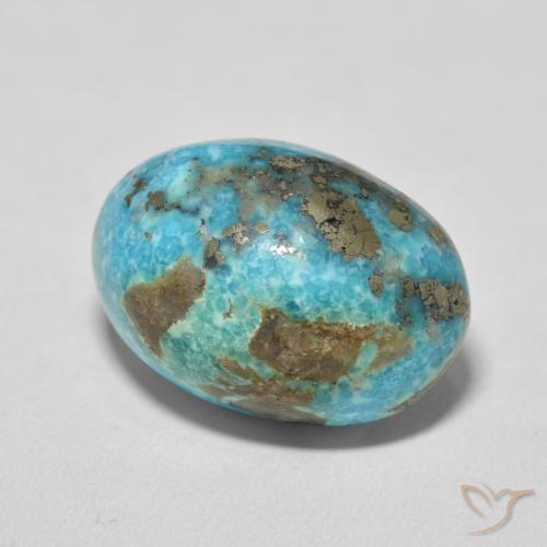 Turchese Blu verdastro medio naturale da 27.47 ct, Ovale, Opaco