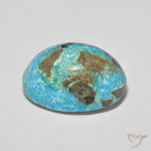 Turchese Blu verdastro medio naturale da 27.47 ct, Ovale, Opaco
