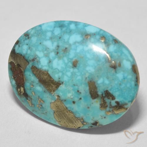 Turchese Blu verdastro medio naturale da 28.41 ct, Ovale, Opaco