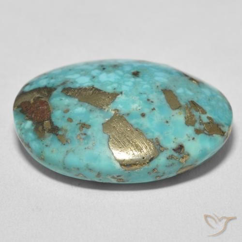Turchese Blu verdastro medio naturale da 28.41 ct, Ovale, Opaco