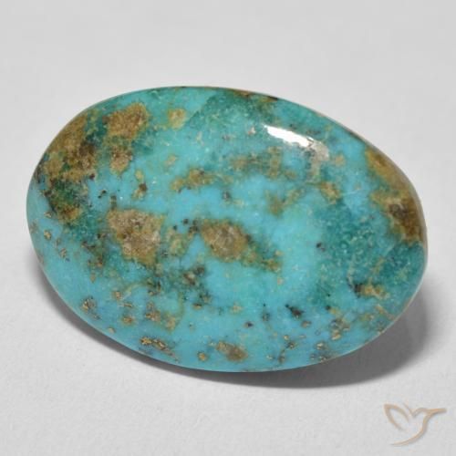 Turchese Verde blu naturale da 22.00 ct, Ovale, Opaco