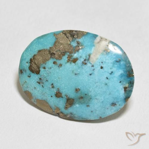 Turchese Verde blu naturale da 52.75 ct, Ovale, Opaco
