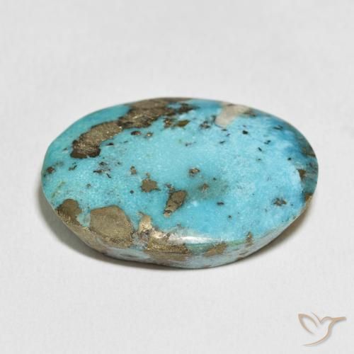 Turchese Verde blu naturale da 52.75 ct, Ovale, Opaco