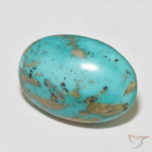 Turchese Verde bluastro medio naturale da 33.66 ct, Ovale, Opaco