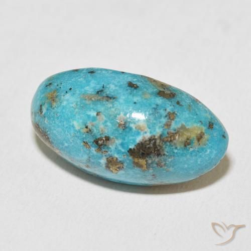 Turchese Blu verdastro medio naturale da 19.16 ct, Ovale, Opaco