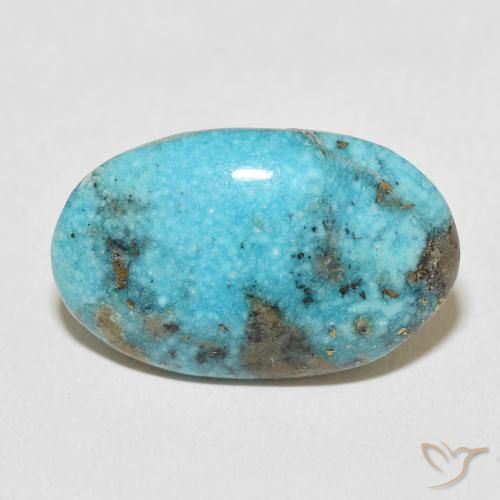 22.49ct Naturale Blu verdastro medio Turchese, Ovale, Opaco