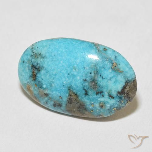Turchese Blu verdastro medio naturale da 22.49 ct, Ovale, Opaco