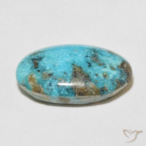 Turchese Blu verdastro medio naturale da 22.49 ct, Ovale, Opaco