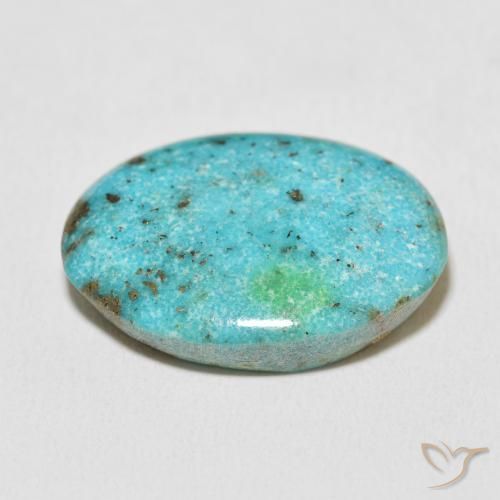 Turchese Blu verdastro medio naturale da 27.65 ct, Ovale, Opaco