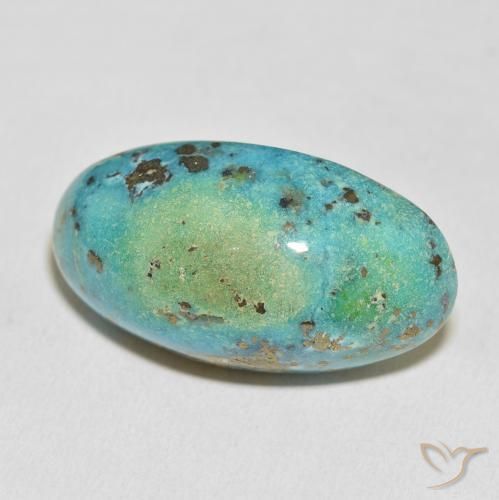 Turchese Verde bluastro medio naturale da 60.47 ct, Ovale, Opaco