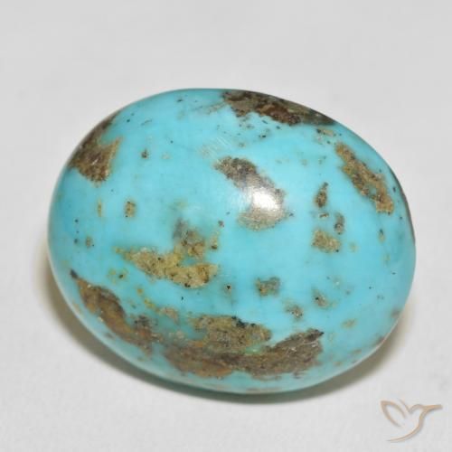 Turchese Blu verdastro medio naturale da 62.74 ct, Ovale, Opaco