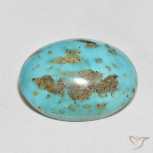 Turchese Blu verdastro medio naturale da 62.74 ct, Ovale, Opaco