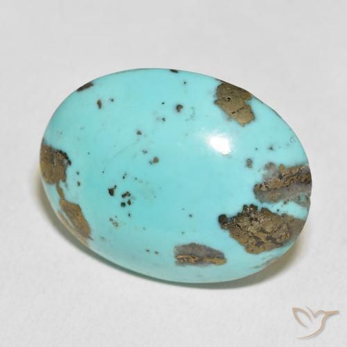 Turchese Verde chiaro Bluastro naturale da 37.13 ct, Ovale, Opaco
