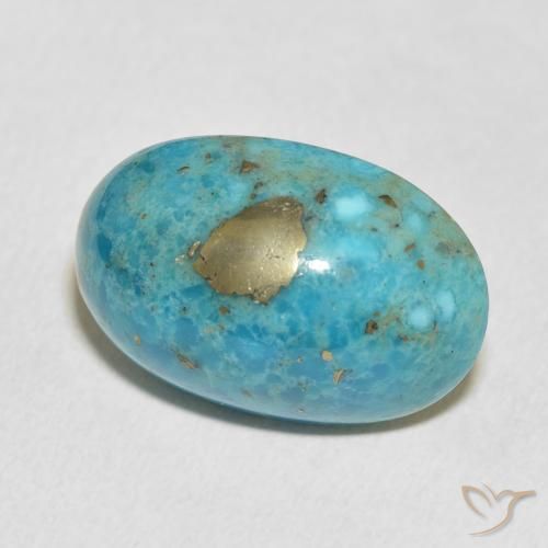 Turchese Blu verdastro medio naturale da 24.53 ct, Ovale, Opaco
