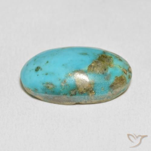 Turchese Blu verdastro medio naturale da 13.63 ct, Ovale, Opaco
