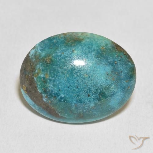 20.56ct Naturale Blu verdastro scuro Turchese, Ovale, Opaco