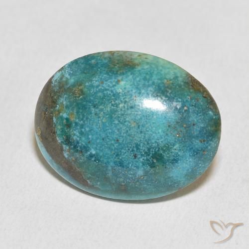 Turchese Blu verdastro scuro naturale da 20.56 ct, Ovale, Opaco