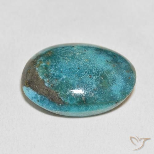 Turchese Blu verdastro scuro naturale da 20.56 ct, Ovale, Opaco